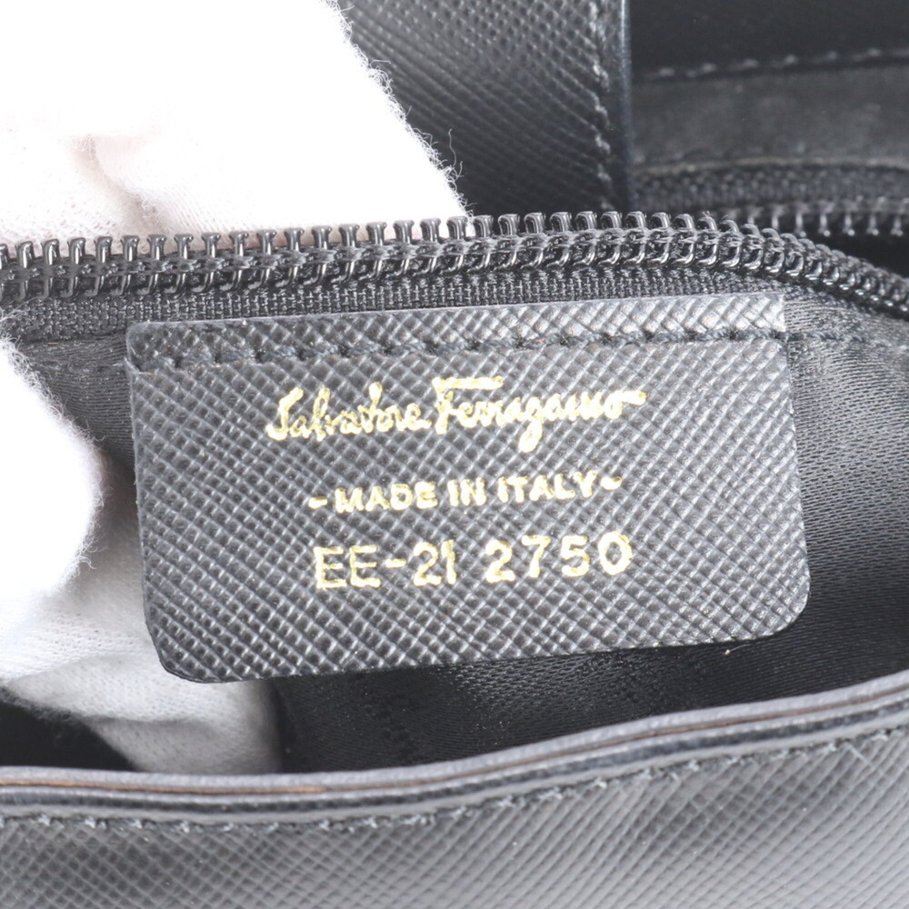 Salvatore Ferragamo Gancini Leather One-Shoulder Bag, Black, Women's - Picture 8 of 8